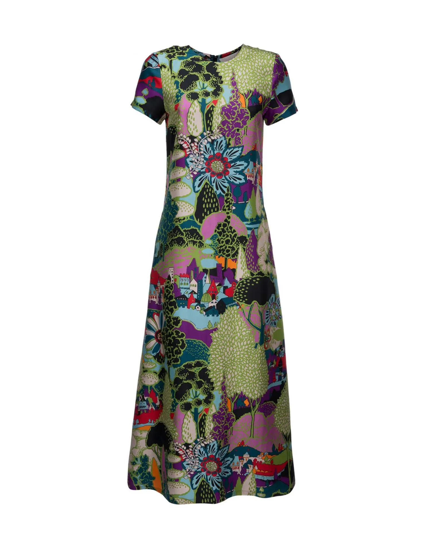 La DoubleJ Vestiti<Swing DressPaesaggio in Silk