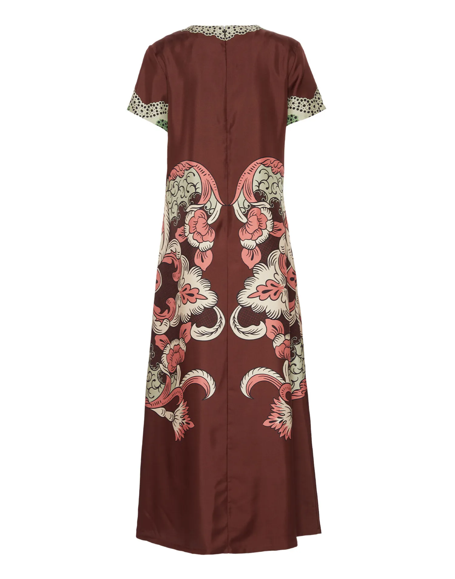 La DoubleJ Vestiti<Swing DressPortal Placée Brown in Silk Twill