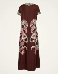 La DoubleJ Vestiti<Swing DressPortal Placée Brown in Silk Twill
