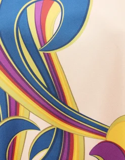 La DoubleJ Vestiti<Swing DressRainbow Swirl Rosa Placée in Twill Silk