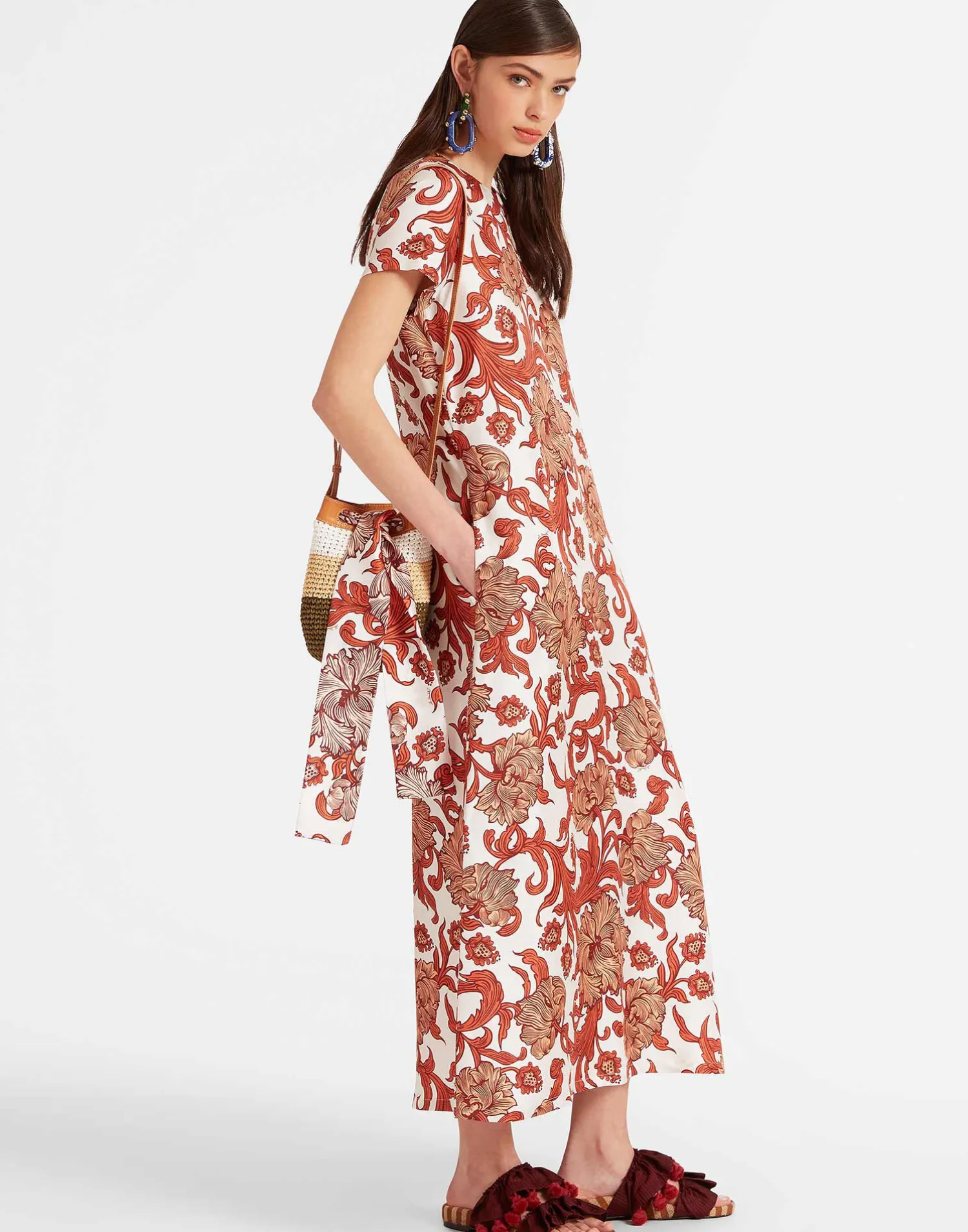 La DoubleJ Vestiti<Swing DressReef White in Silk Twill