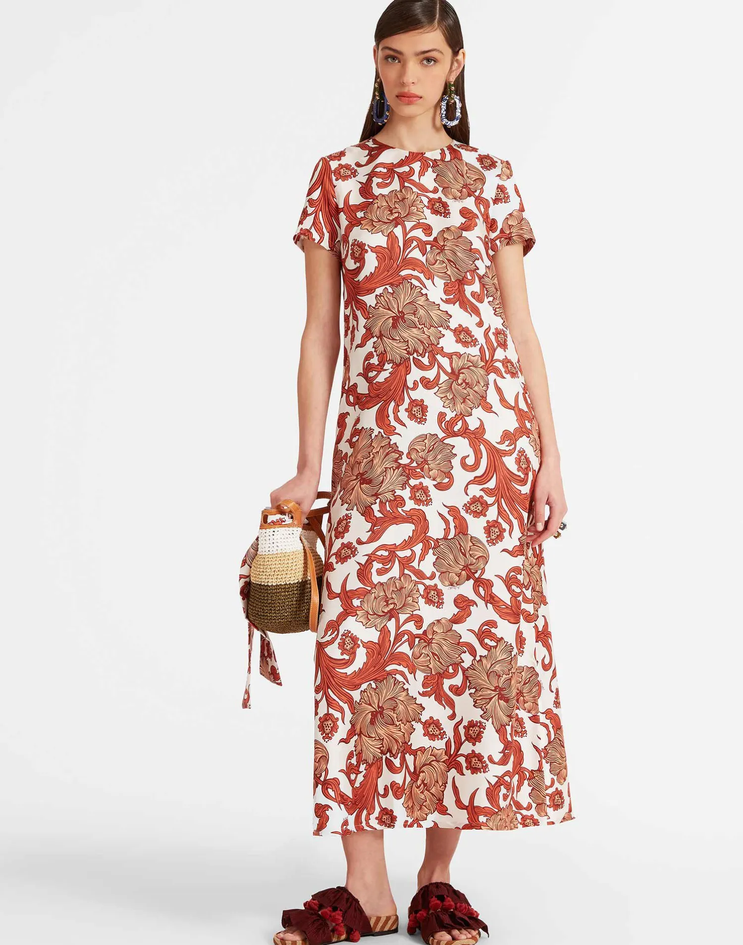 La DoubleJ Vestiti<Swing DressReef White in Silk Twill