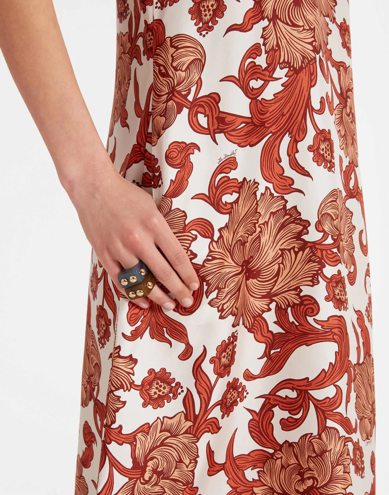 La DoubleJ Vestiti<Swing DressReef White in Silk Twill