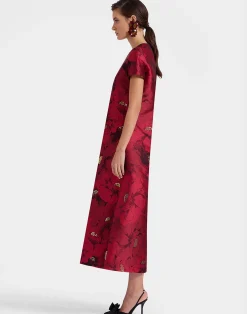 La DoubleJ Vestiti<Swing DressRuby Red in Jacquard