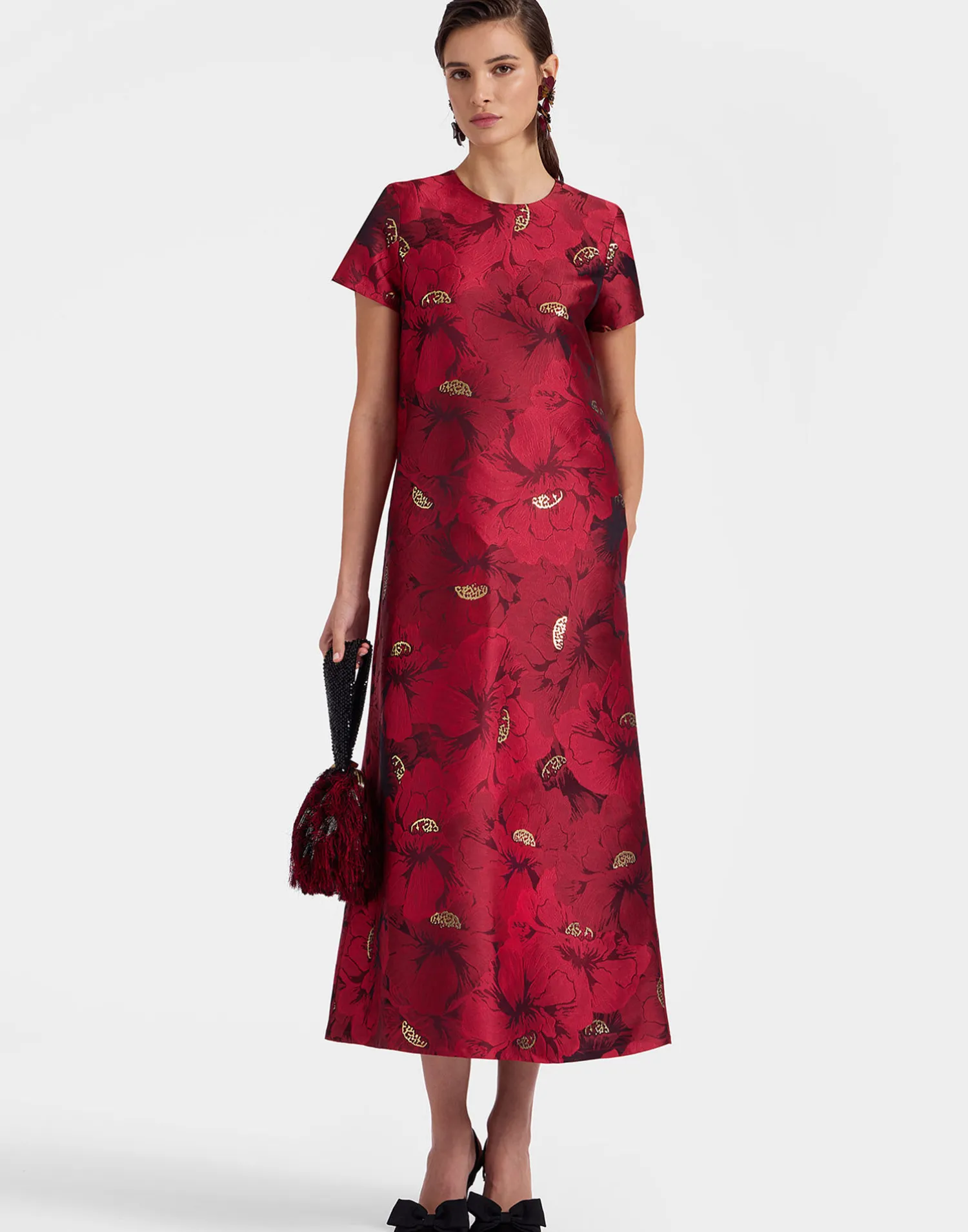 La DoubleJ Vestiti<Swing DressRuby Red in Jacquard