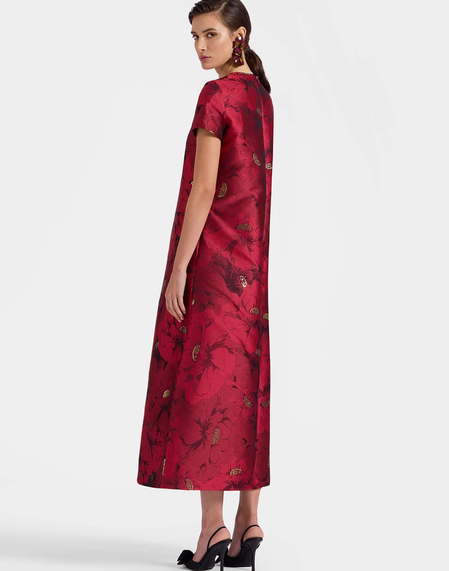 La DoubleJ Vestiti<Swing DressRuby Red in Jacquard