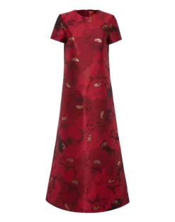 La DoubleJ Vestiti<Swing DressRuby Red in Jacquard