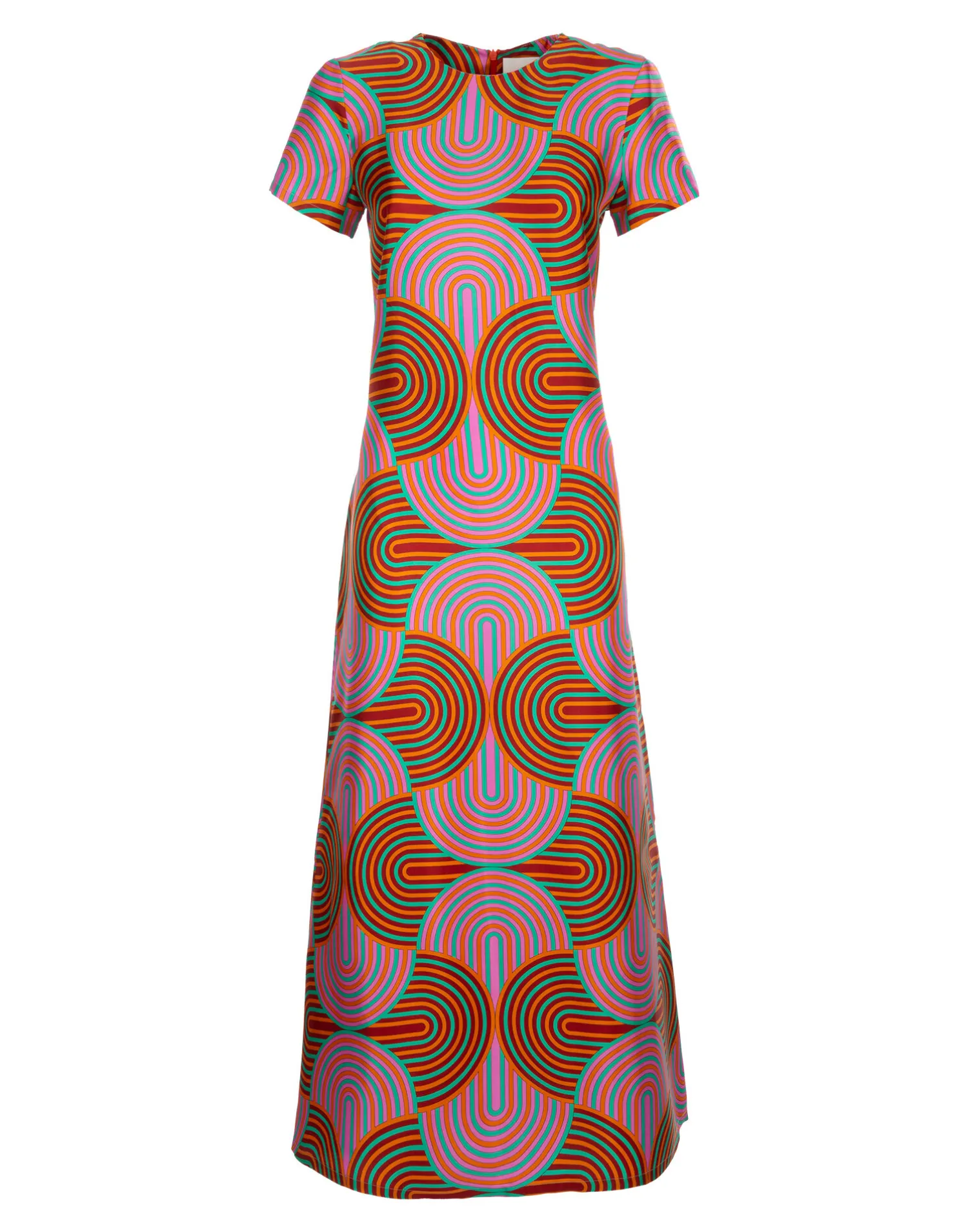 La DoubleJ Vestiti<Swing DressSlinky Rosso in Silk Twill