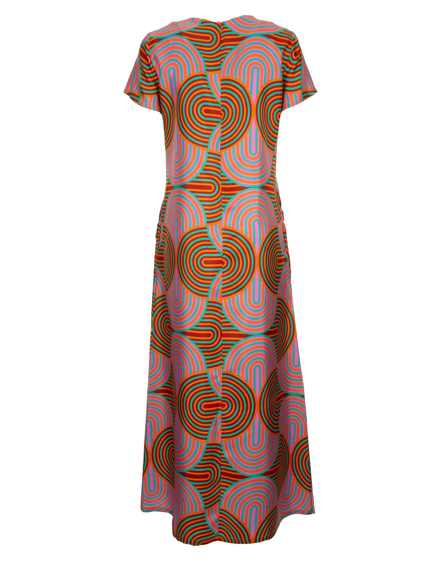 La DoubleJ Vestiti<Swing DressSlinky Rosso in Silk Twill