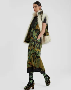 La DoubleJ Vestiti<Swing DressThe Nile Placée Black in Silk Twill