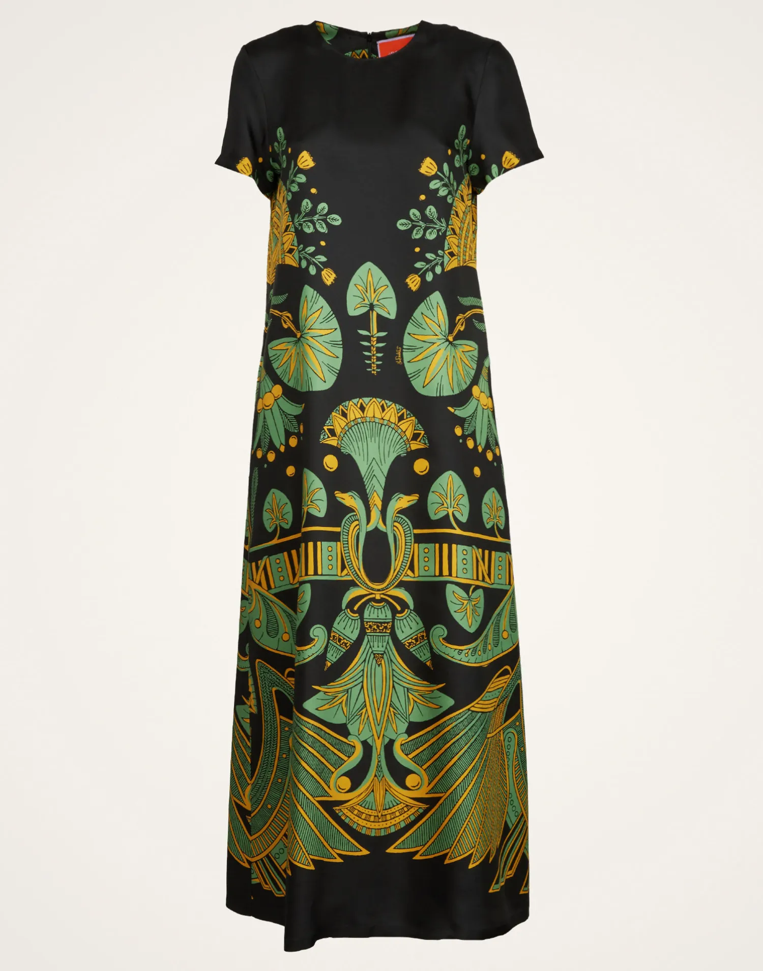 La DoubleJ Vestiti<Swing DressThe Nile Placée Black in Silk Twill