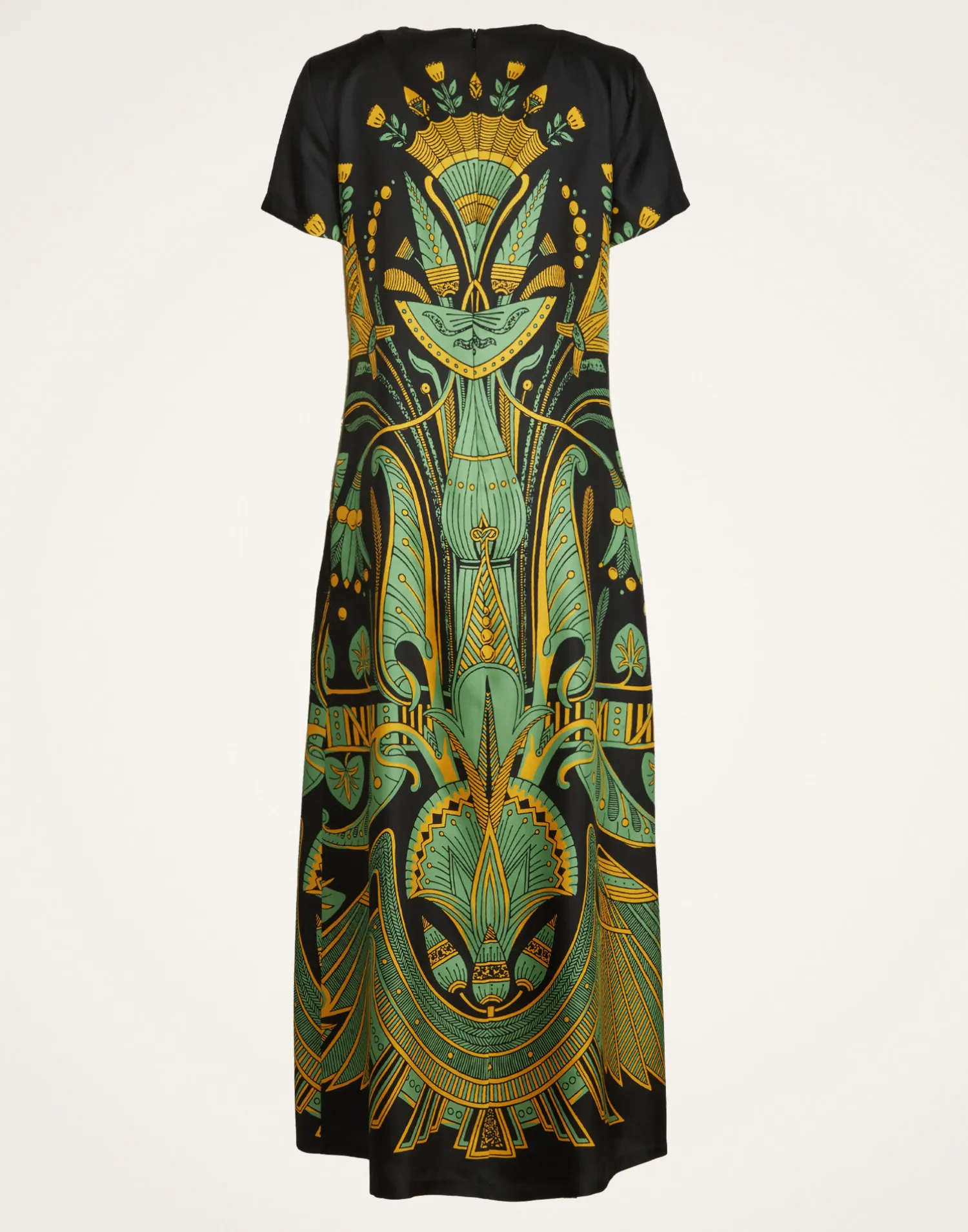 La DoubleJ Vestiti<Swing DressThe Nile Placée Black in Silk Twill