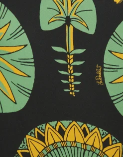 La DoubleJ Vestiti<Swing DressThe Nile Placée Black in Silk Twill