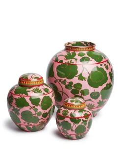 La DoubleJ Vasi|Home Décor<Tea JarWildbird Rosa/Verde in Porcelain