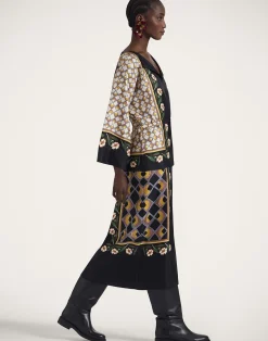 La DoubleJ Party Dressing<The Apericena DressDazed Plac&eacute;e Black in Silk Twill