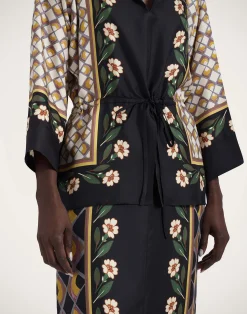 La DoubleJ Party Dressing<The Apericena DressDazed Plac&eacute;e Black in Silk Twill