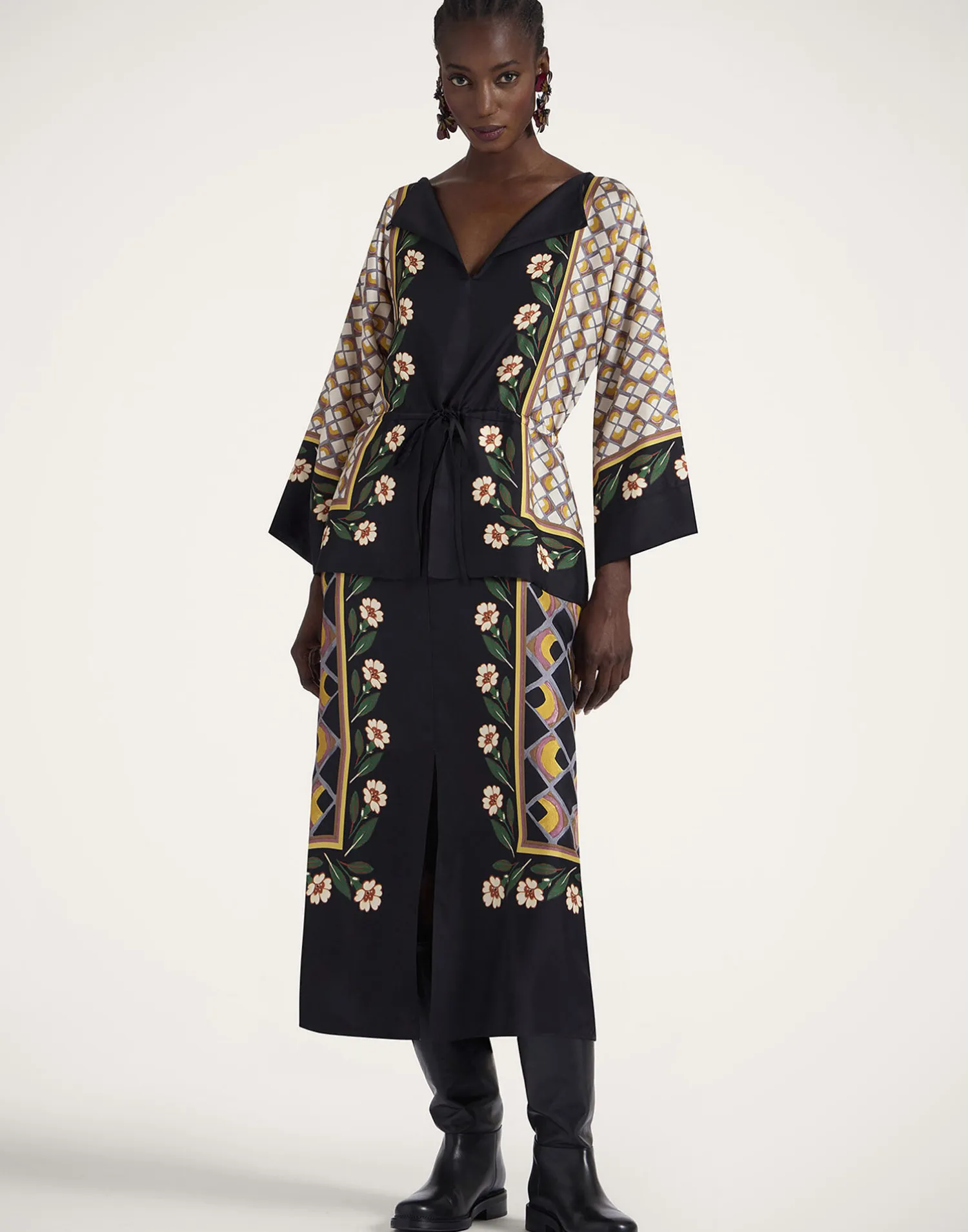La DoubleJ Vestiti<The Apericena DressDazed Placée Black in Silk Twill