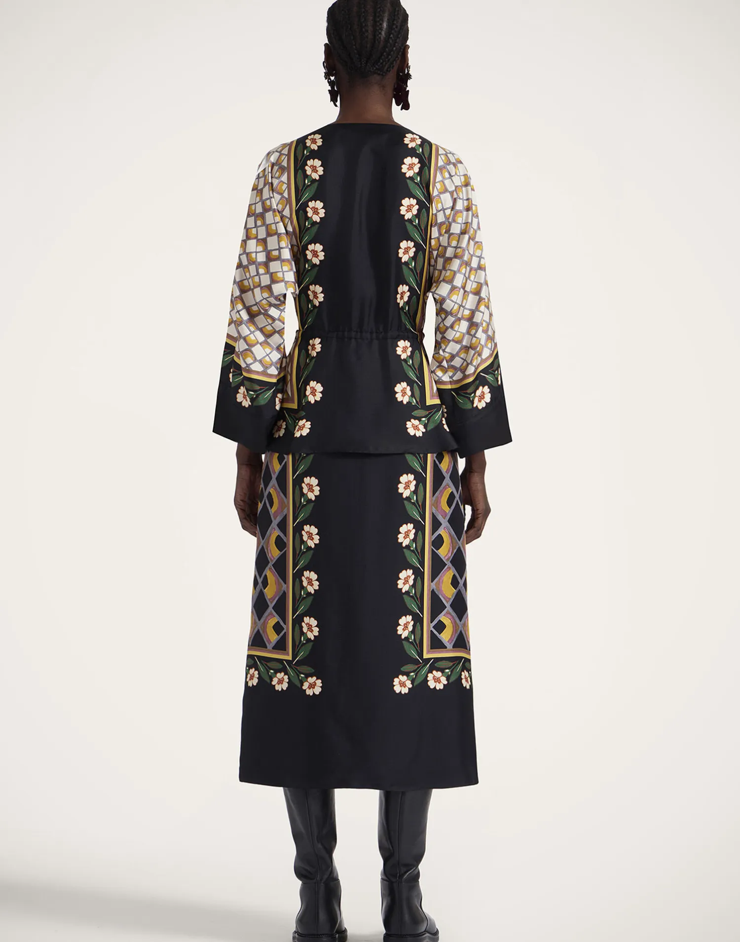 La DoubleJ Vestiti<The Apericena DressDazed Placée Black in Silk Twill