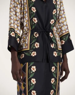 La DoubleJ Vestiti<The Apericena DressDazed Placée Black in Silk Twill