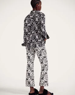 La DoubleJ Pantaloni E Shorts|Denim<The Cropped Flare JeanAperol Black & White in Cotton Drill