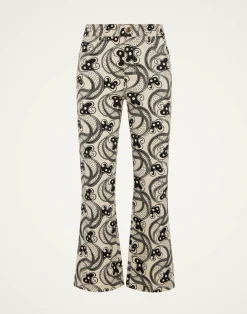 La DoubleJ Pantaloni E Shorts|Denim<The Cropped Flare JeanAperol Black & White in Cotton Drill