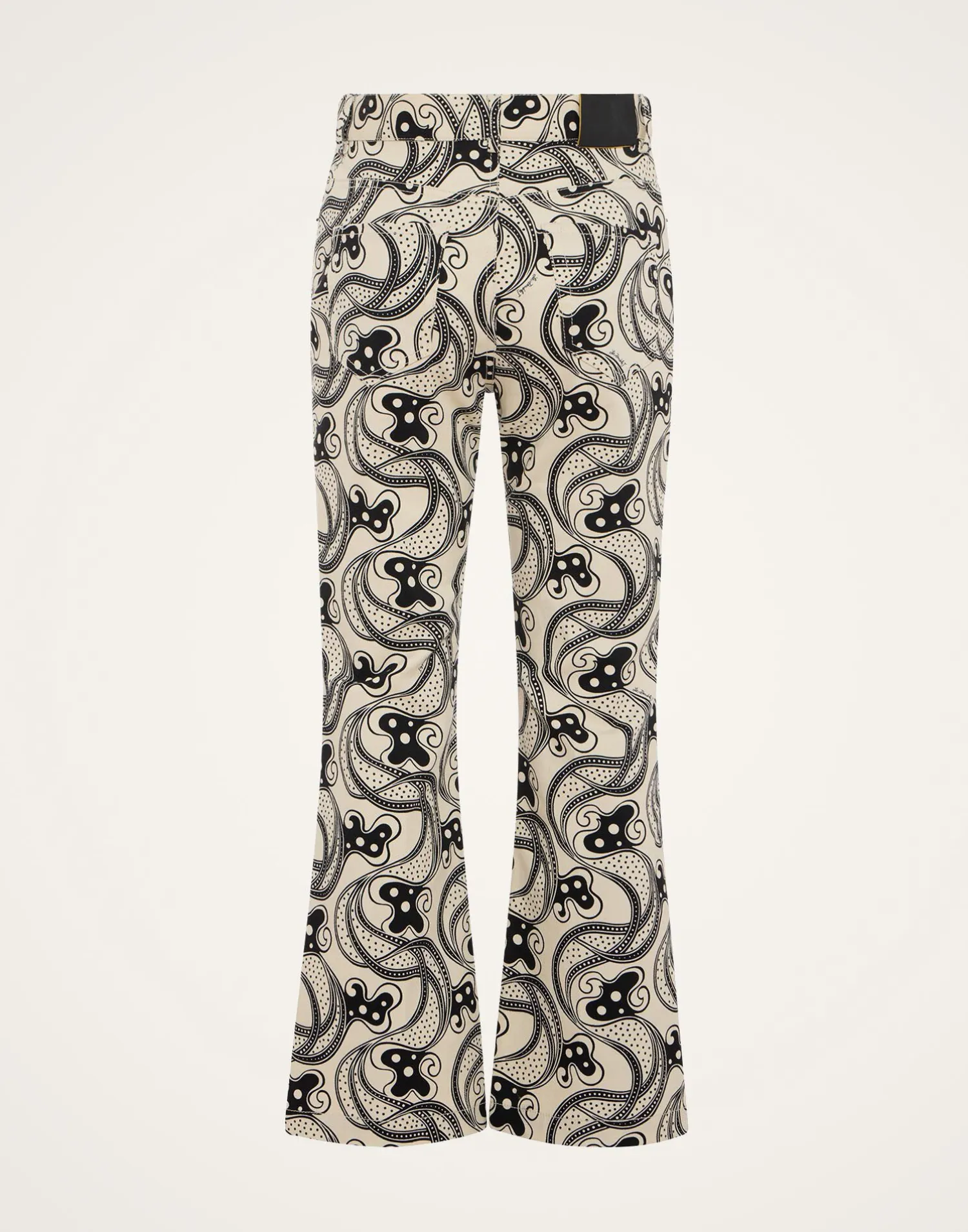 La DoubleJ Pantaloni E Shorts|Denim<The Cropped Flare JeanAperol Black & White in Cotton Drill