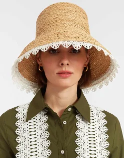 La DoubleJ Cappelli|Accessories<The Ombra HatSolid Ivory in Raffia