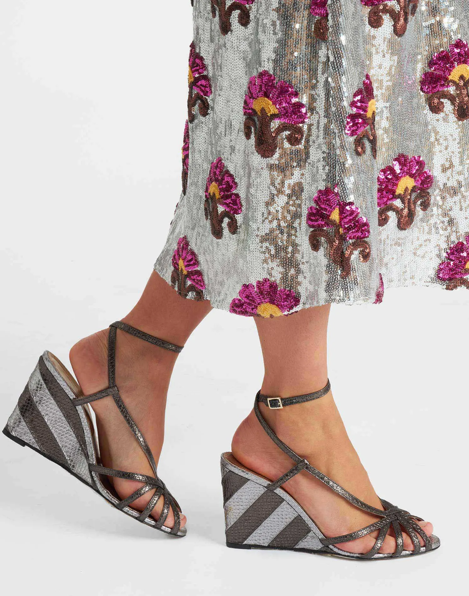 La DoubleJ Scarpe|Accessories<The Weekend WedgeAnthracite in Faux Python