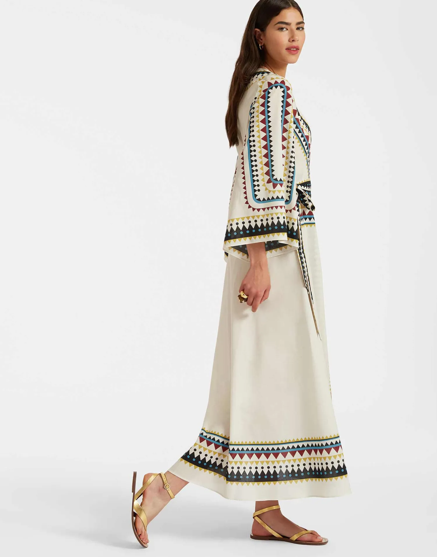 La DoubleJ Vestiti<The Wrap DressDoric Placée Cream in Cotton Voile