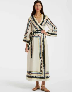 La DoubleJ Vestiti<The Wrap DressDoric Placée Cream in Cotton Voile