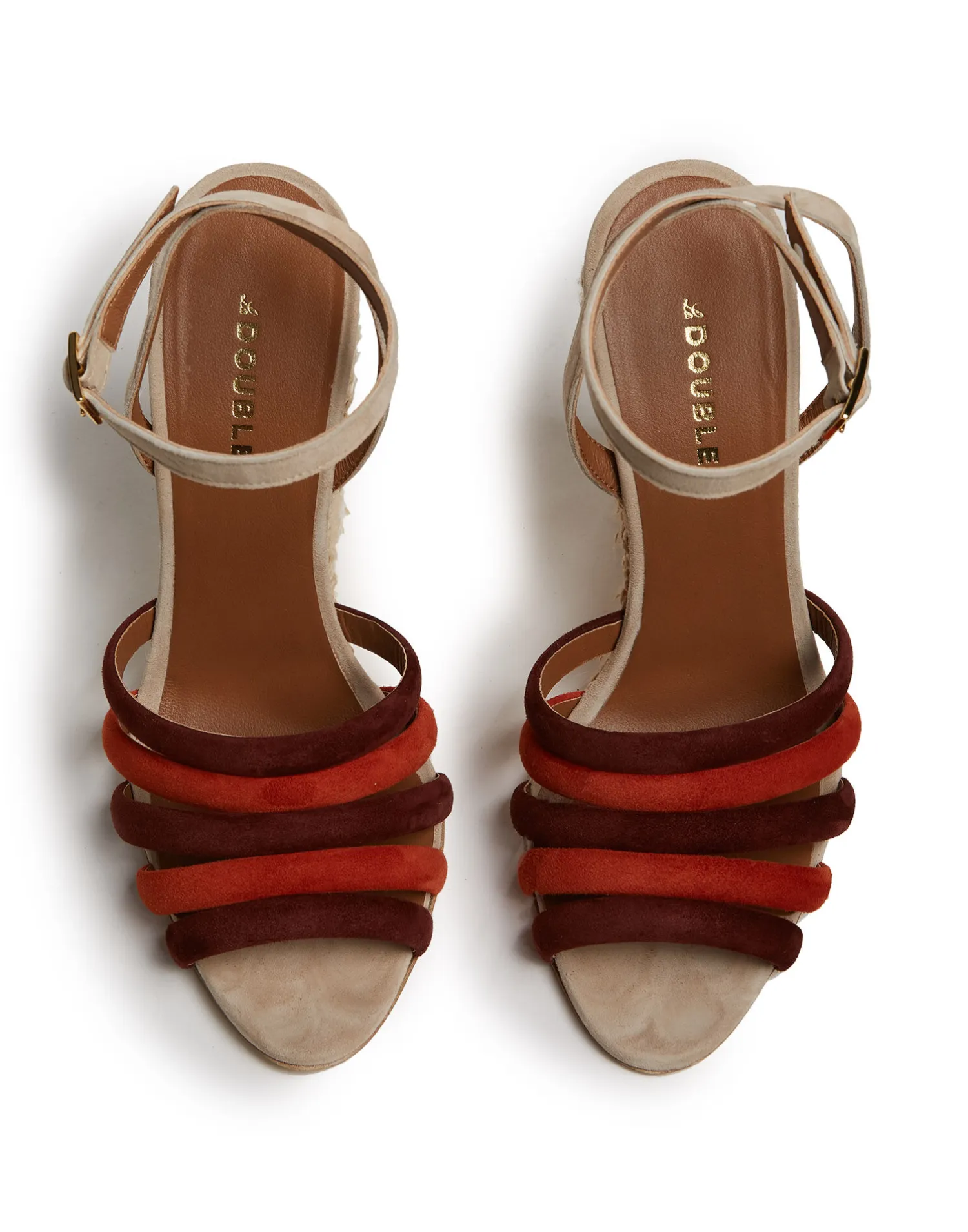 La DoubleJ Scarpe|Accessories<Tones Wedge PagliaMulticolor Ecru' in Raffia
