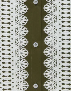 La DoubleJ Vestiti<Tootsie DressSolid Camouflage in Crisp Poplin With Lacey Ribbons