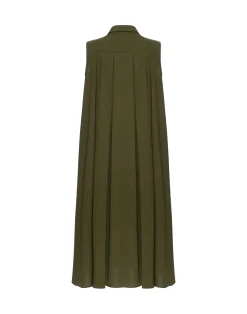 La DoubleJ Vestiti<Tootsie DressSolid Camouflage in Crisp Poplin With Lacey Ribbons