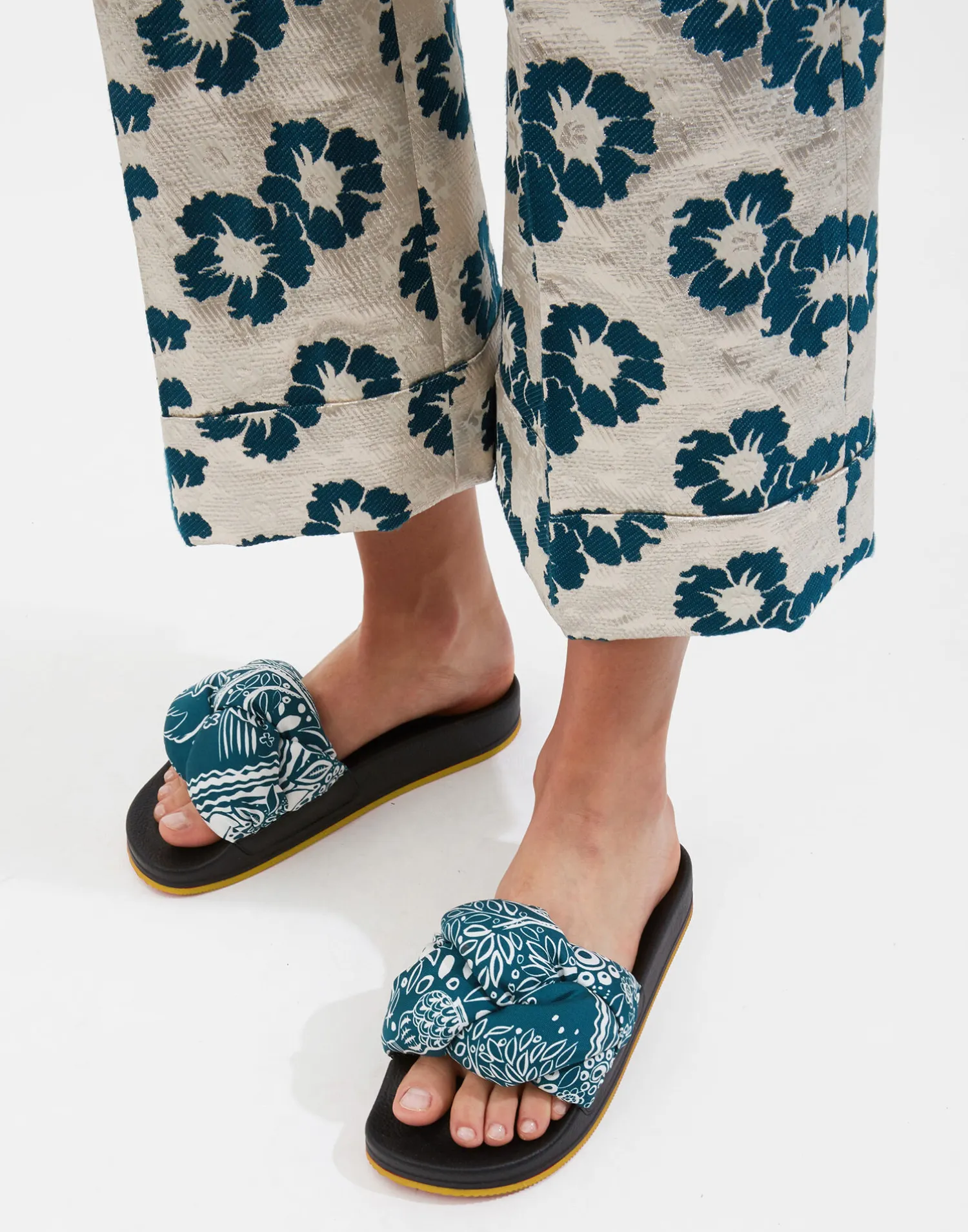 La DoubleJ Scarpe|Accessories<Treccia SlidesIonic in Twill
