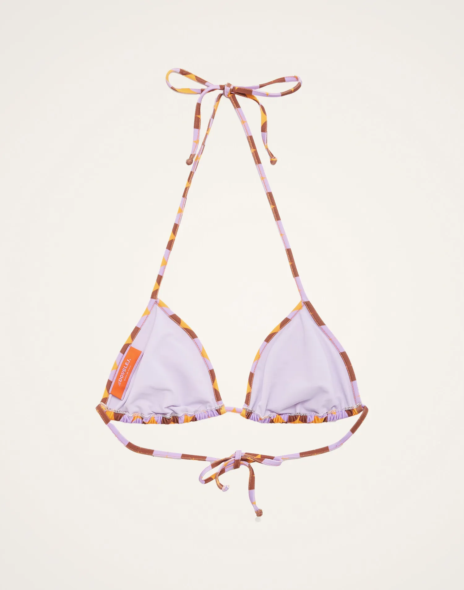 La DoubleJ Moda Mare<Triangle Bikini TopMezzaluna Orange in Lycra