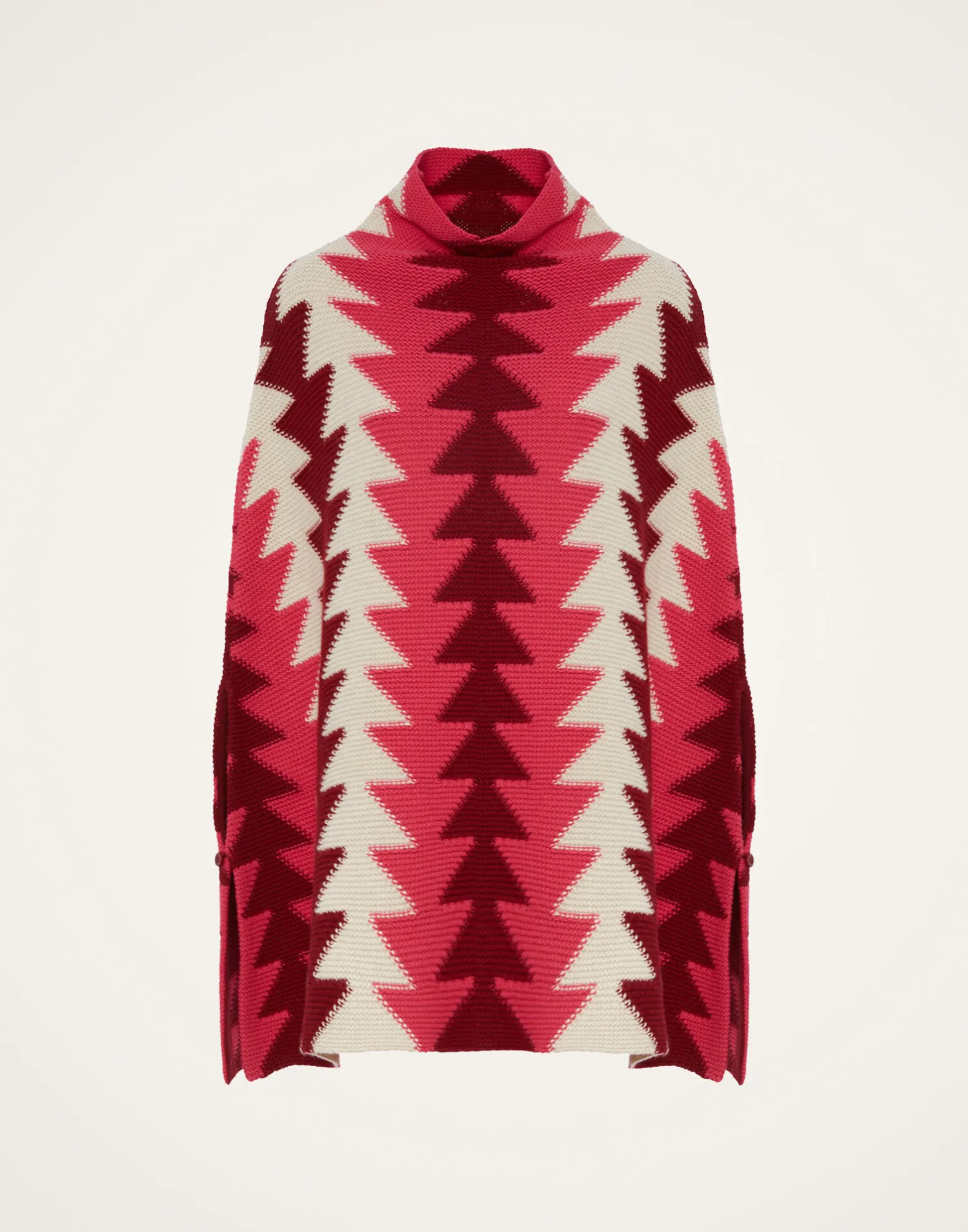 La DoubleJ Capispalla|Maglieria<Trine CapeBordeaux in Wool Intarsia