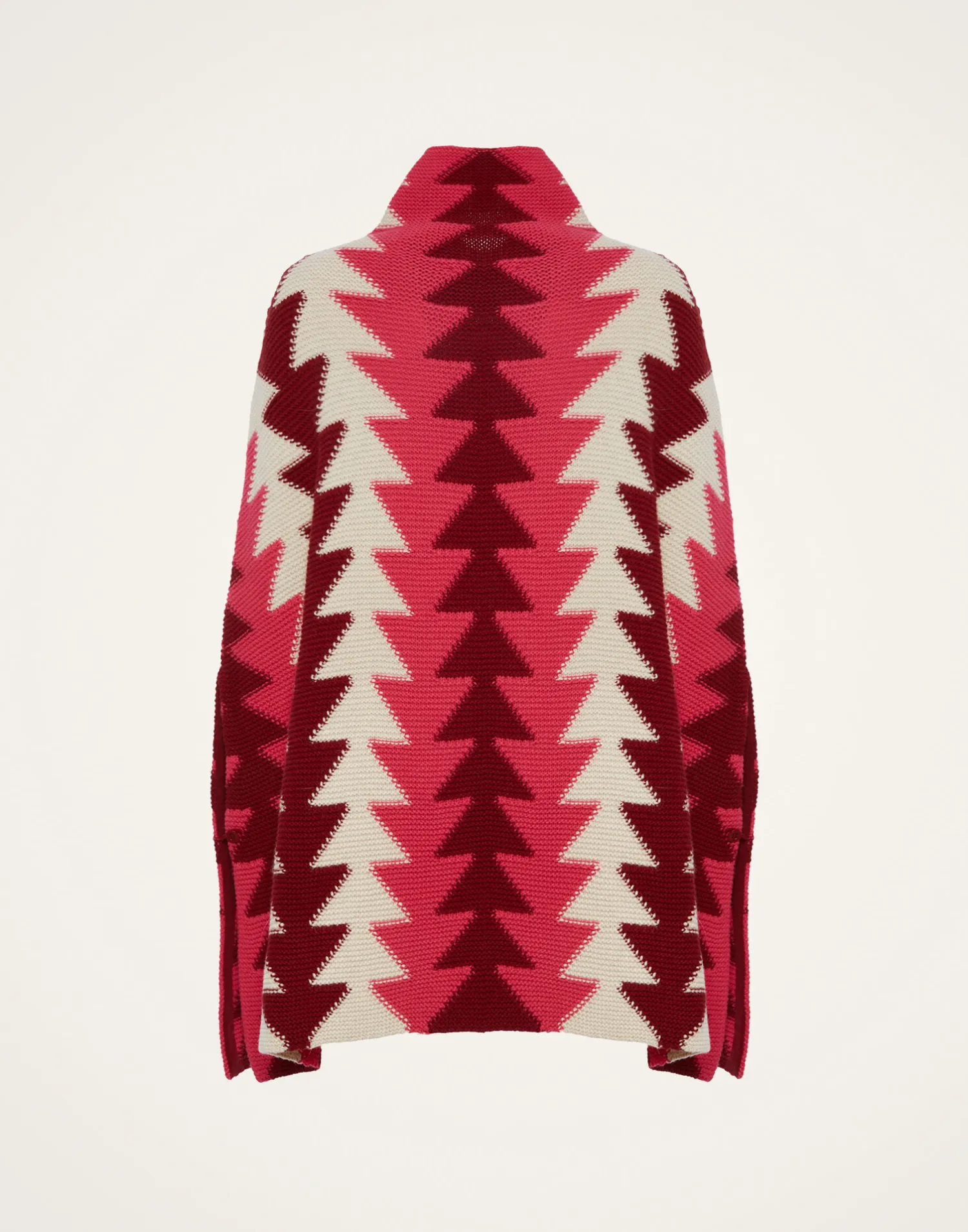La DoubleJ Capispalla|Maglieria<Trine CapeBordeaux in Wool Intarsia