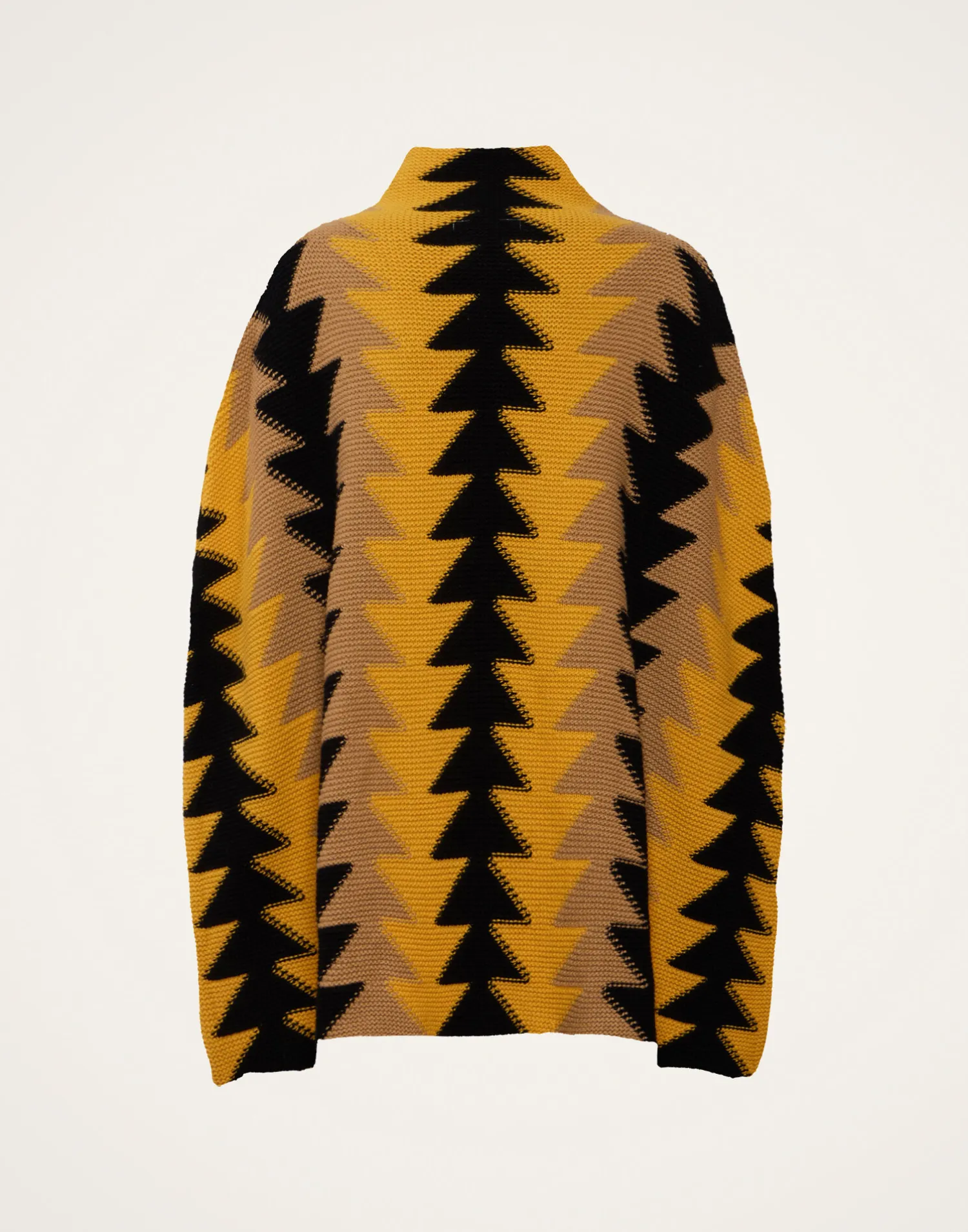 La DoubleJ Capispalla|Maglieria<Trine CapeYellow in Wool Intarsia