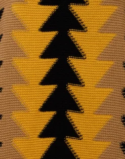 La DoubleJ Capispalla|Maglieria<Trine CapeYellow in Wool Intarsia