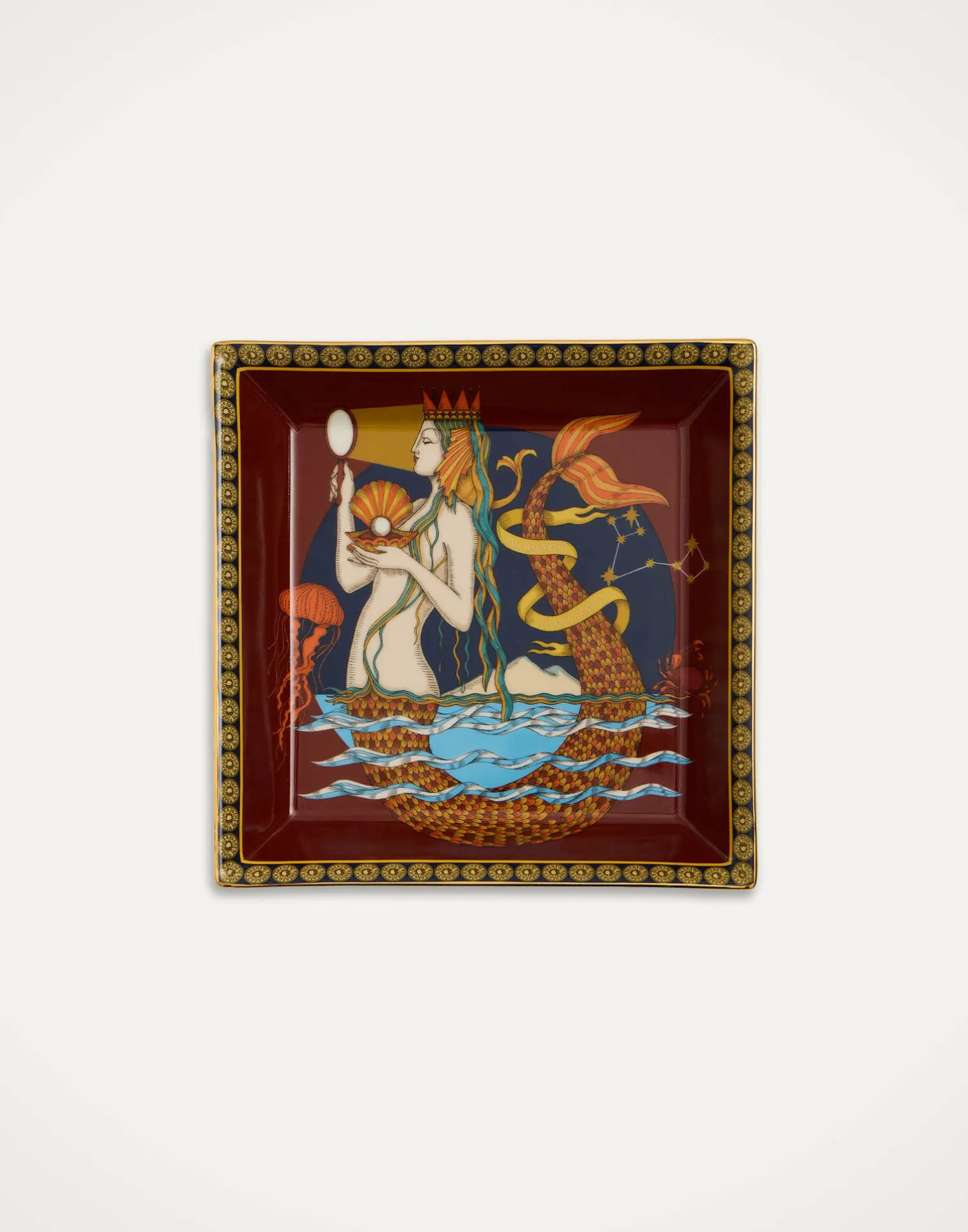 La DoubleJ Vassoi E Svuotatasche|Home Décor<Trinket TrayThe Mermaid Bordeaux in Porcelain