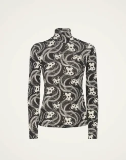 La DoubleJ Loungewear<TurtleneckAperol Black & White in Skinny Jersey
