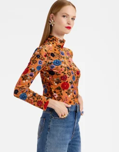 La DoubleJ Camicie E Top<TurtleneckBotticelli Rust in Velvet Stretch