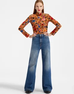 La DoubleJ Camicie E Top<TurtleneckBotticelli Rust in Velvet Stretch