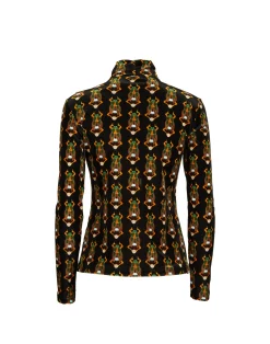 La DoubleJ Loungewear|Camicie E Top<TurtleneckScarab Black in Stretch Velvet