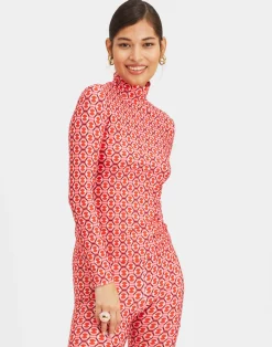 La DoubleJ Loungewear<TurtleneckSugar Rush Red in Skinny Jersey