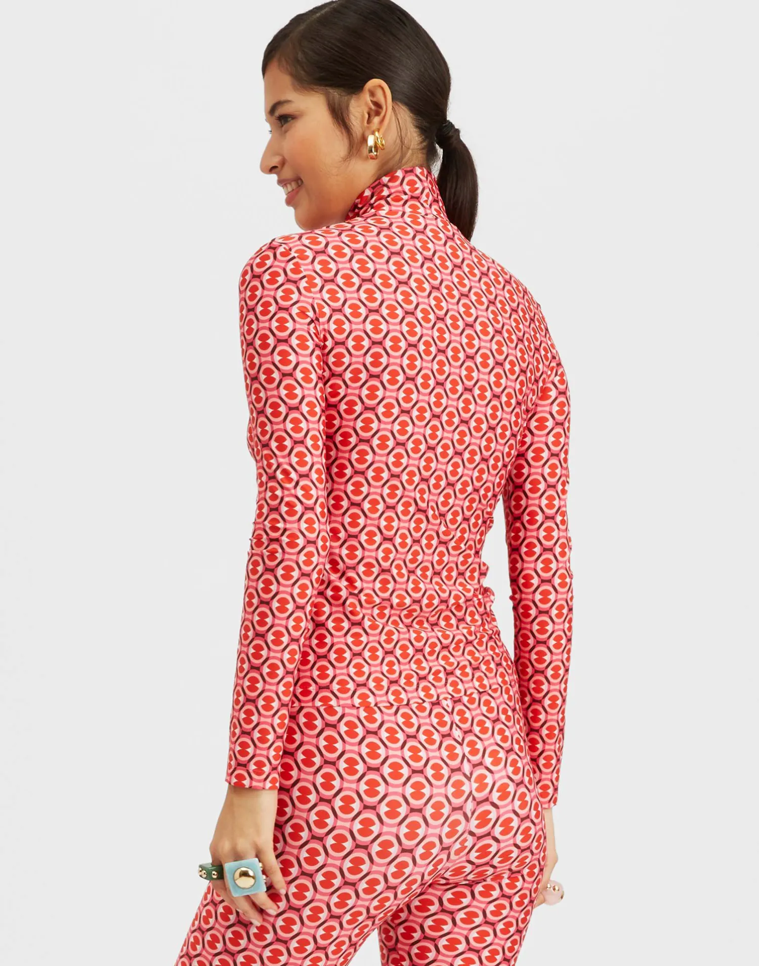 La DoubleJ Loungewear<TurtleneckSugar Rush Red in Skinny Jersey