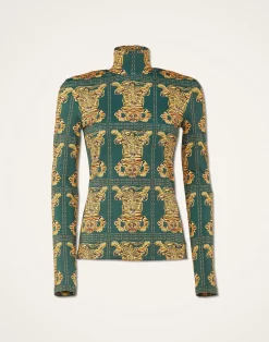 La DoubleJ Loungewear<TurtleneckTiger Tiles in Skinny Jersey