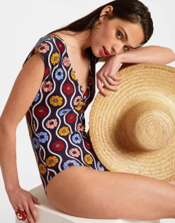 La DoubleJ Moda Mare<Tutto SuitWhitsun Mini Blue in Lycra