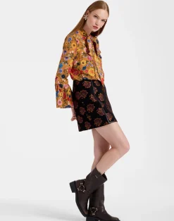 La DoubleJ Gonne<Twiggy SkirtRosette Black in Jacquard