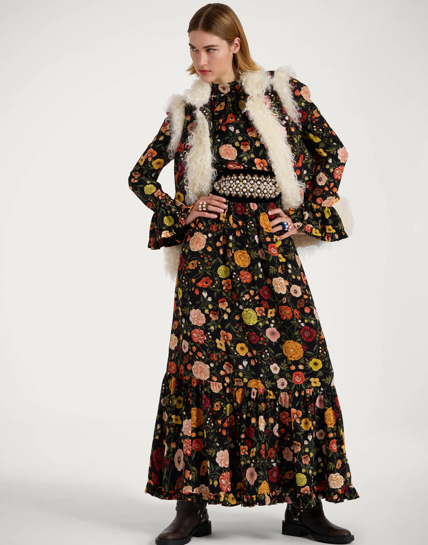 La DoubleJ Vestiti<Visconti DressBotticelli Black in Crepe De Chine Silk